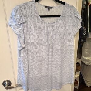 Adrianna Papell Light Blue Textured Blouse